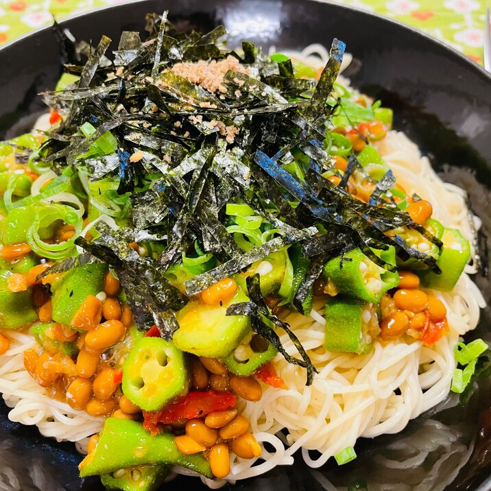 納豆おくらピリ辛ゼロ麺